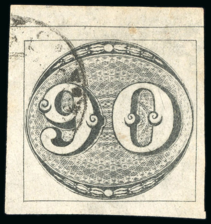 Stamp of Brazil » 1843 Bull's Eyes 1843, 90r black, late impression, "CORREIO GERAL DE GOAZ" cds