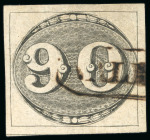 Stamp of Brazil » 1843 Bull's Eyes 1843, 90r black, intermediate impression, good to mostly