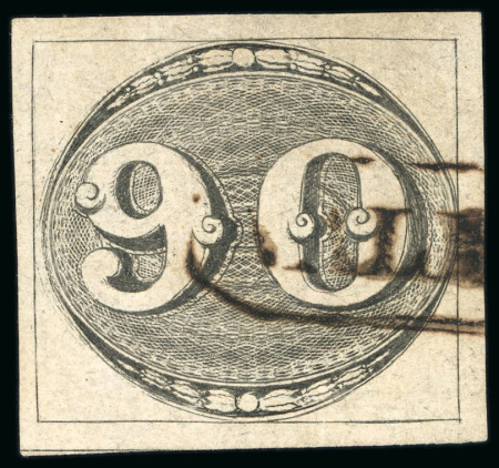 Stamp of Brazil » 1843 Bull's Eyes 1843, 90r black, intermediate impression, good to mostly
