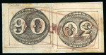 Stamp of Brazil » 1843 Bull's Eyes 1843, 90r black and 30r black semi-xiphopagus on piece, with octagonal "GRAMPARÁ" hs