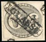 Stamp of Brazil » 1843 Bull's Eyes 1843, 90r black, late impression, complete "IGUASSU." octagonal hs 