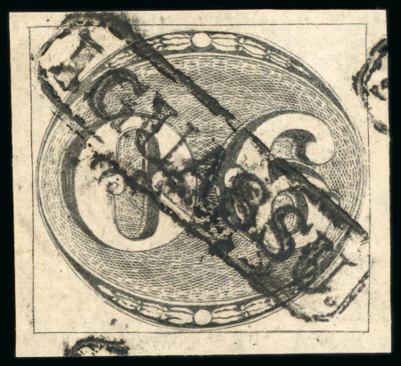 Stamp of Brazil » 1843 Bull's Eyes 1843, 90r black, late impression, complete "IGUASSU." octagonal hs 