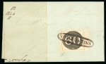 Stamp of Brazil » 1843 Bull's Eyes 1843, 60r black, early impression, a magnificent example on letter from Diamantina