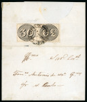 Stamp of Brazil » 1843 Bull's Eyes 1843, 30r black, early impression, two 30r on cover from Rio to Sao Paulo