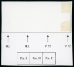 Stamp of Japan » 1872, Cherry Blossoms Native Paper 1872, 30 Sen grey Matsuda printing spectacular strip of three