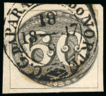 Stamp of Brazil » 1843 Bull's Eyes 1843, 60r black, early impression, "C.G. DA PARAHIBA DO NORTE/18 9 19-47" cds