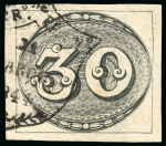 Stamp of Brazil » 1843 Bull's Eyes 1843, 30r black, intermediate impression,  "CORR° DE PERN°/11 Março 1844" 'shield' ds