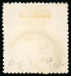 Stamp of Japan » 1874, Cherry Blossoms, Foreign Paper, without syllabics (4s, 30s) 1874, 30 <mark>sen</mark> grey  "butchi", perf. 12 1/2, pos. 11,