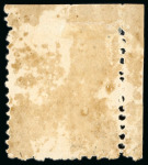 Stamp of Japan » 1874, Cherry Blossoms, Foreign Paper, with syllabics 1874, 2 <mark>sen</mark> yellow syll. he (6), a top left corner example with sheet margins