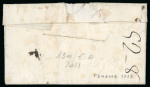 Stamp of Panama 1817,  June  17.  Entire  letter  from  Panama  to  Cádiz  (Spain),  endorsed  “