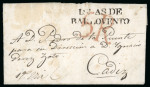 Stamp of Panama 1817,  June  17.  Entire  letter  from  Panama  to  Cádiz  (Spain),  endorsed  “