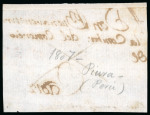 Stamp of Peru » Outgoing Mail 1800  circa.  Cover  front  from  Piura  to  Cádiz,  attractively  struck  on  d