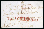 Stamp of Peru » Outgoing Mail 1810 circa. Cover front from Trujillo via Cartagena-Corunna to Cádiz (Spain), we