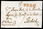 Stamp of Peru 1810 circa. The only item known displaying the “Perú” of Cádiz used during the colonial period