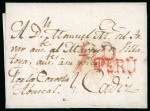 Stamp of Peru » Outgoing Mail 1812,  May  10.  Cover  with  full  contents  from  Lima  to  Cádiz  (Spain),  c