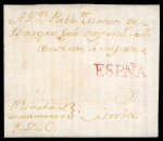 Stamp of Peru » Incoming Mail 1765,  Feb.  2.  Entire  letter  from  Cádiz  (Spain)  to  Lima,  struck  by  fi