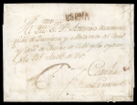 Stamp of Spain 1778  circa.  Cover from Madrid  addressed  to  Lima,  the highest franking to the Americas with any of the “España” postmarks.