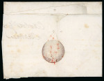 Stamp of Spain 1779  circa.  Folded  cover  from  Cádiz  (Spain)  to  Lima,  two exceptional postmarks used together