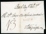 Stamp of Peru » Incoming Mail 1808 circa. Folded cover from Madrid to Arequipa, denoting royal mail with remar