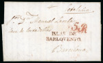 Stamp of Puerto Rico » Outgoing Mail 1832, Aug. 28. Entire letter from San Juan to Barcelona, cleanly handstamped by 