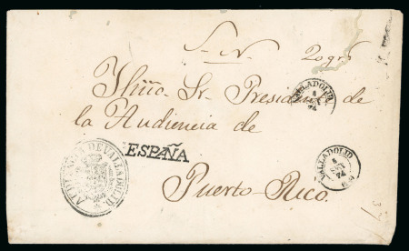Stamp of Puerto Rico 1874 (Sept 5). Cover from Valladolid (Spain), the latest usage recorded of a “España” postmark in America.