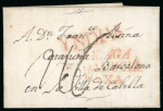 Stamp of Uruguay » Outgoing Mail 1816,  July  30.  Small  entire  letter  from  Río  Branco  to  Barcelona,  bear