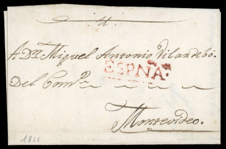 Stamp of Uruguay 1811, April 11. Entire letter from Tarragona (Spain) to Montevideo, carried thro