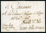 Stamp of Venezuela 1805,  Nov.  3.  Entire  letter  from  Caracas  to  Puerto  de  la  Orotava  (Te