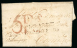 Stamp of Venezuela 1822, Aug. 4. Entire letter from Guaira to Corunna, carried by the “Relámpago” b