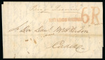 Stamp of United States 1840-51.  Two  entire  letters  from  New  York  to  Cádiz  (Spain),  carried  b