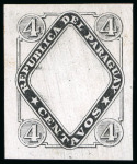 Stamp of Paraguay 1881, die proofs, a unique set of 15