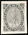 Stamp of Paraguay 1881, die proofs, a unique set of 15