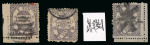 Stamp of Japan » 1874, Cherry Blossoms, Foreign Paper, with syllabics 1874, 6 sen violet brown syll. ta  (16), three used examples