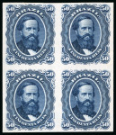 Stamp of Brazil » 1866-83 Dom Pedro » 1866 "Black Beard" Issue 1866, Imperforate plate proofs on India paper in multiples