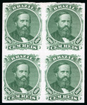 Stamp of Brazil » 1866-83 Dom Pedro » 1866 "Black Beard" Issue 1866, Imperforate plate proofs on India paper in multiples