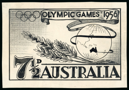 Stamp of Olympics » 1956 Melbourne 1956 Melbourne 7 1/2d unadopted essay for the Olympics stamp issue