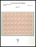 Stamp of Japan » 1875, <mark>Bird</mark> Design Stamps  1875, 12 sen rose  syll i (1) ,  full sheet of 40