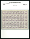 Stamp of Japan » <mark>1875</mark>, Bird Design Stamps  <mark>1875</mark>, 15 sen violet syll i (1) , full sheet of 40