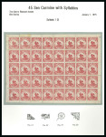Stamp of Japan » <mark>1875</mark>, Bird Design Stamps  <mark>1875</mark>, 45 sen syll. i (1), full sheet of 40