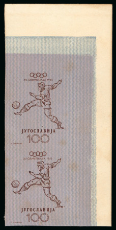Stamp of Olympics » 1952 Helsinki Yugoslavia and Trieste (Zone B): 1952 Olympic mint imperf sets of six from both Yugoslavia and Trieste Zone B in pairs