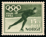 Stamp of Olympics » 1952 Oslo 1952 Olympics 15+5ö colour trial in dark grey-green on gummed, unwatermarked paper, mint n.h.