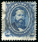 Stamp of Brazil » 1866-83 Dom Pedro » 1866 "Black Beard" Issue 1866, 50r blue, a phenomenal assembly comprising 15