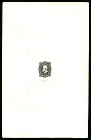 Stamp of Brazil » 1866-83 Dom Pedro » 1866 "Black Beard" Issue 1866, 200r black, die proof sunk on card
