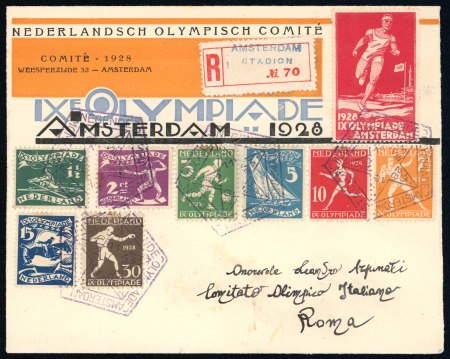 Stamp of Olympics » 1928 Amsterdam » Issued Stamps, Covers and Cancellations 1928 (Aug 11) Olympic Committee printed envelope sent registered from the Olympic Stadium