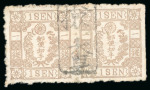 Stamp of Japan » 1875-1876, Cherry Blossoms Changed designs, no syllabics 1875, 1 sen brown plate 2, a horizontal pair pos. 31-32