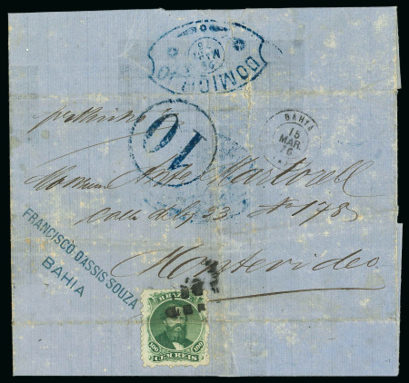 Stamp of Brazil » 1866-83 Dom Pedro » 1866 "Black Beard" Issue 1866, 100r green, group of seven choice covers 