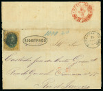 Stamp of Brazil » 1866-83 Dom Pedro » 1878 "Auriverde" Issue 1878, 300r green and orange, probably the earliest usage known on cover