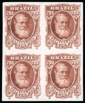 Stamp of Brazil » 1866-83 Dom Pedro » "Dom Pedro" Lots and Collections 1877, "White Beard" group of 31 imperforate proofs