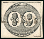 Stamp of Brazil » 1843 Bull's Eyes 1843, 60r black, intermediate impression, "MOGY.DASCRUZES" straigh-line hs in brown