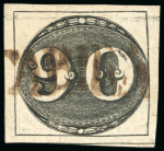 Stamp of Brazil » 1843 Bull's Eyes 1843, 90r black, early impression, large margins on